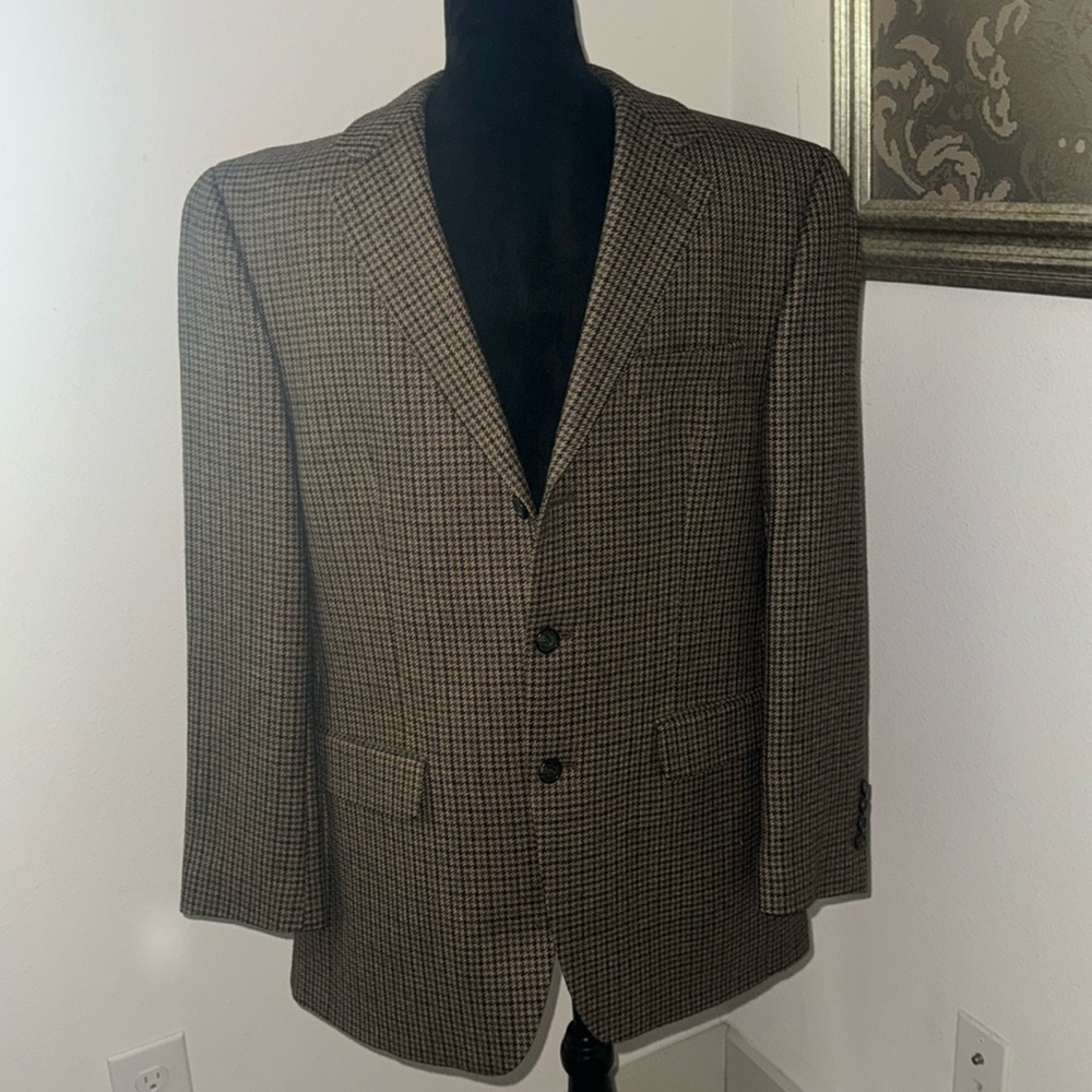 Ralph Ralph Lauren Wool Cashmere houndstooth‎ men’s blazer sport jacket sz 40R